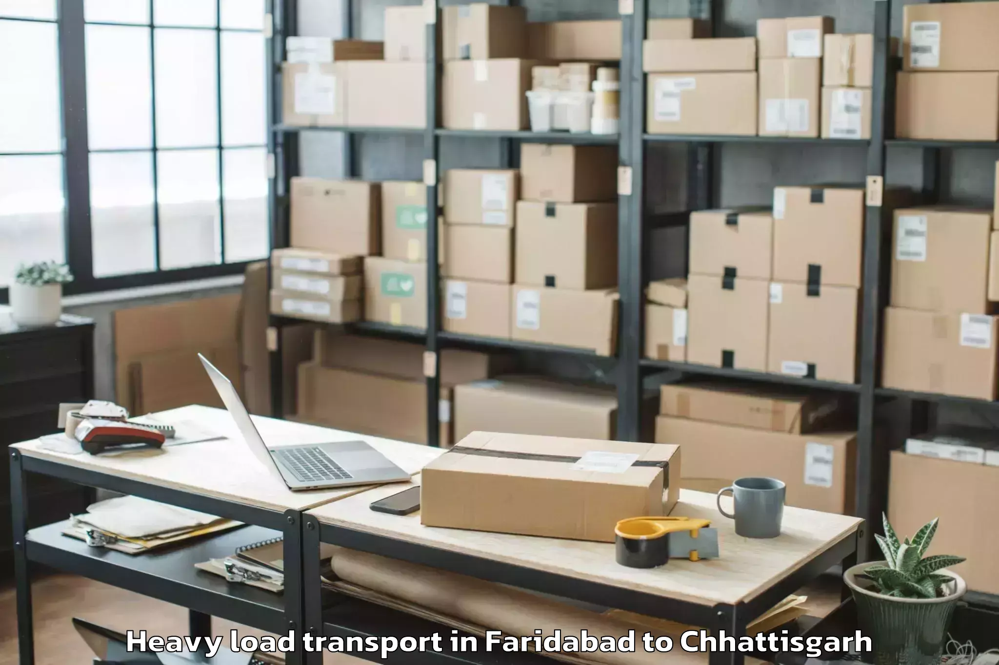 Book Faridabad to Raipur Airport Rpr Heavy Load Transport Online